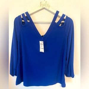 INC International Concepts NWT Bright Blue Blouse